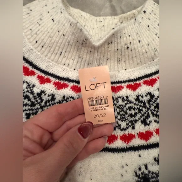 Loft Plus Size Holiday Fairisle Sweater Sz 20-22 / 2XL - New! - Picture 4 of 7